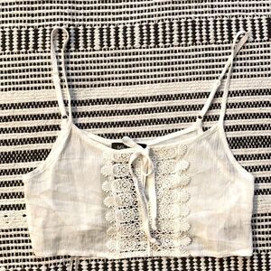 LF Stores Mieeion Ivory Lace Crop top XSmall NWT